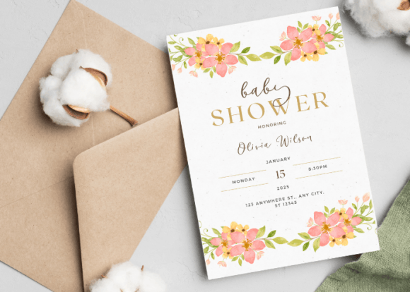 Download Floral Baby Shower Invitation Template - Premium Resources