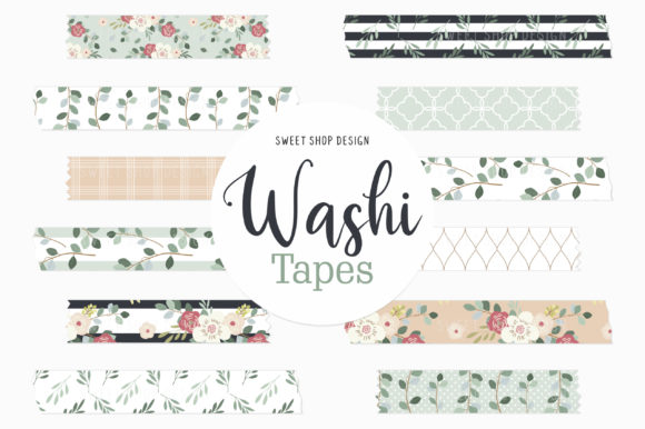 Download Digital Washi Tape FLORAL EUCALYPTUS - Premium Resources