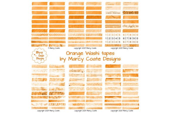 Download Orange Digital Washi Tape Printable - Premium Resources